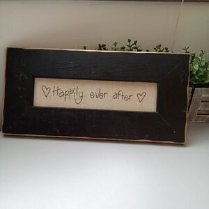 Happily Ever‎ After Heart Wood Frame Stitched Picture
